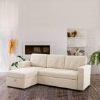 Divano Sezionale Reversibile Letto Home Imports Emporium - Divano Convertibile con Chaise Longue Contenitore, Design Salvaspazio per Soggiorni Moderni