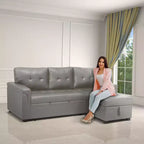 Divano Sezionale Reversibile Letto Home Imports Emporium - Divano Convertibile con Chaise Longue Contenitore, Design Salvaspazio per Soggiorni Moderni