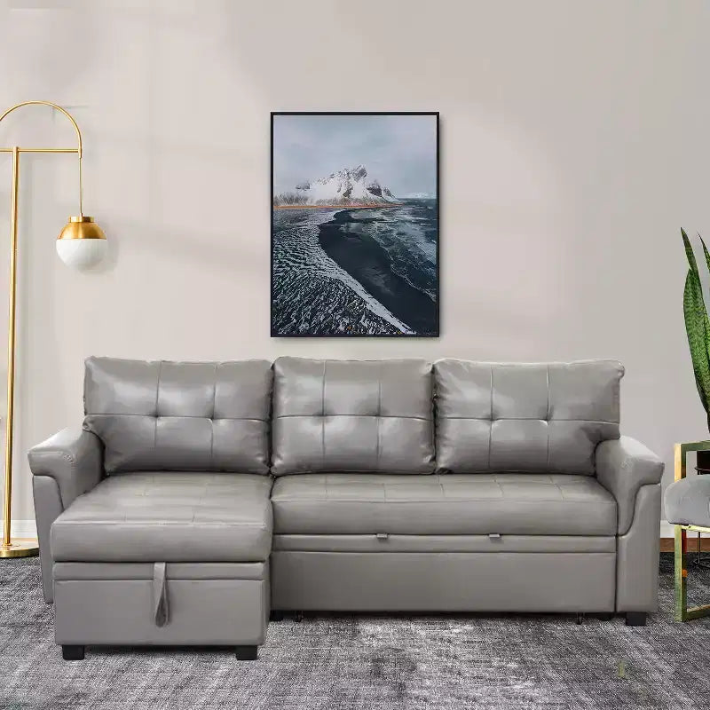 Divano Sezionale Reversibile Letto Home Imports Emporium - Divano Convertibile con Chaise Longue Contenitore, Design Salvaspazio per Soggiorni Moderni