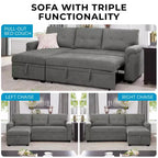Divano Sezionale Reversibile Letto Home Imports Emporium - Divano Convertibile con Chaise Longue Contenitore, Design Salvaspazio per Soggiorni Moderni