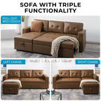Divano Sezionale Reversibile Letto Home Imports Emporium - Divano Convertibile con Chaise Longue Contenitore, Design Salvaspazio per Soggiorni Moderni