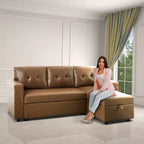 Divano Sezionale Reversibile Letto Home Imports Emporium - Divano Convertibile con Chaise Longue Contenitore, Design Salvaspazio per Soggiorni Moderni