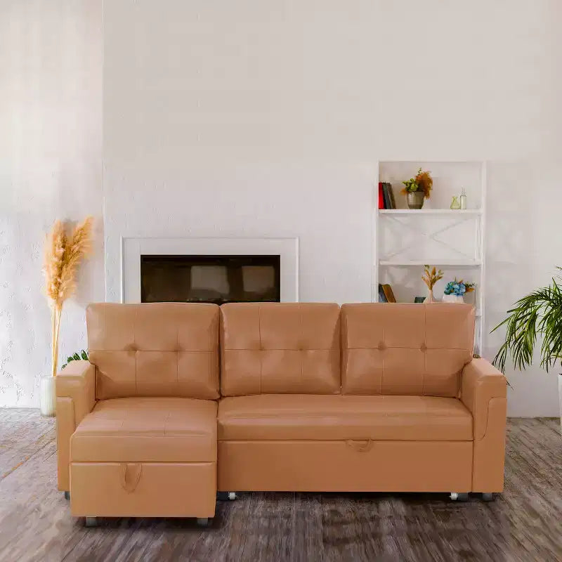 Divano Sezionale Reversibile Letto Home Imports Emporium - Divano Convertibile con Chaise Longue Contenitore, Design Salvaspazio per Soggiorni Moderni