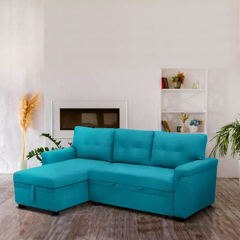 Divano Sezionale Reversibile Letto Home Imports Emporium - Divano Convertibile con Chaise Longue Contenitore, Design Salvaspazio per Soggiorni Moderni