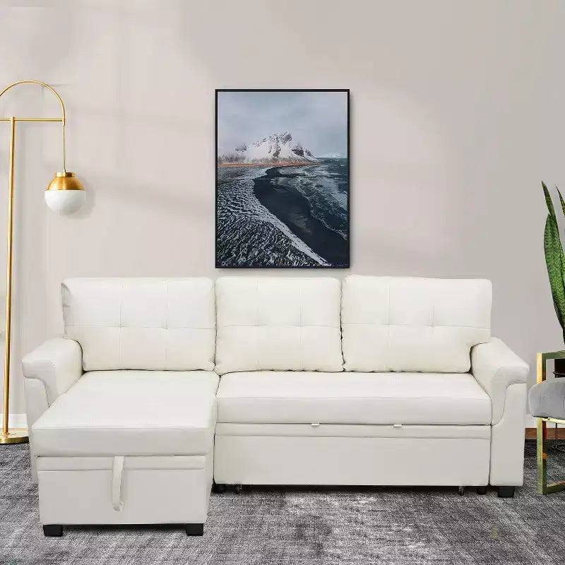 Divano Sezionale Reversibile Letto Home Imports Emporium - Divano Convertibile con Chaise Longue Contenitore, Design Salvaspazio per Soggiorni Moderni