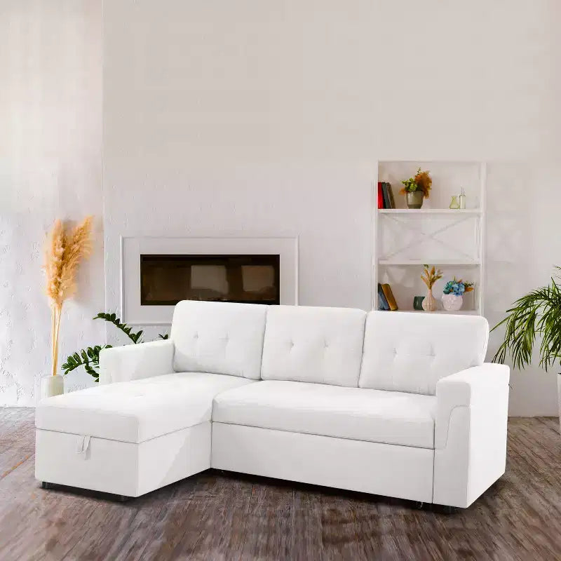 Divano Sezionale Reversibile Letto Home Imports Emporium - Divano Convertibile con Chaise Longue Contenitore, Design Salvaspazio per Soggiorni Moderni