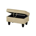 AndMakers 28,5 pollici L Pouf rettangolare in misto poliestere flanella con contenitore