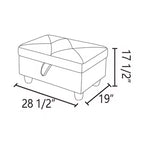 AndMakers 28,5 pollici L Pouf rettangolare in misto poliestere flanella con contenitore