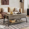 Bestier 42 Lift Top Coffee Table, Wooden Rising Tabletop Oval Center Table for Living Room