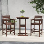 Costway Sedie da Bar Adirondack per Patio, Set da 2 con Braccioli Ampi e Poggiapiedi, Schienale Nero/Marrone/Grigio/Blu Navy
