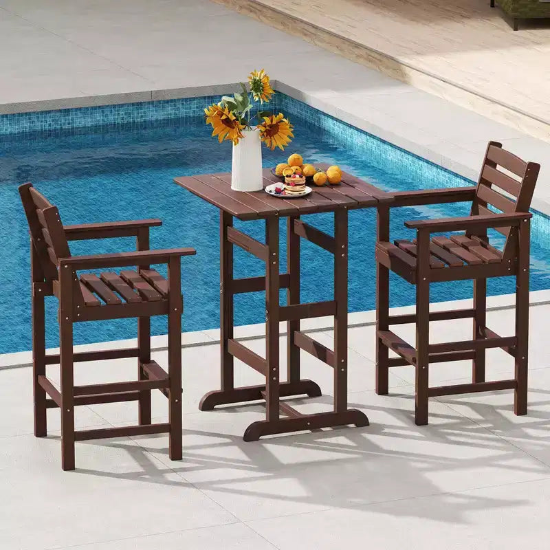 Costway Sedie da Bar Adirondack per Patio, Set da 2 con Braccioli Ampi e Poggiapiedi, Schienale Nero/Marrone/Grigio/Blu Navy