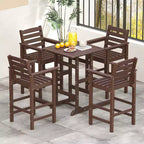 Costway Sedie da Bar Adirondack per Patio, Set da 2 con Braccioli Ampi e Poggiapiedi, Schienale Nero/Marrone/Grigio/Blu Navy