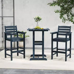 Costway Sedie da Bar Adirondack per Patio, Set da 2 con Braccioli Ampi e Poggiapiedi, Schienale Nero/Marrone/Grigio/Blu Navy