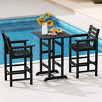 Costway Sedie da Bar Adirondack per Patio, Set da 2 con Braccioli Ampi e Poggiapiedi, Schienale Nero/Marrone/Grigio/Blu Navy
