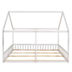 Whisen Morden Design Twin Size Wooden House Platform Beds with 2 Shared Beds