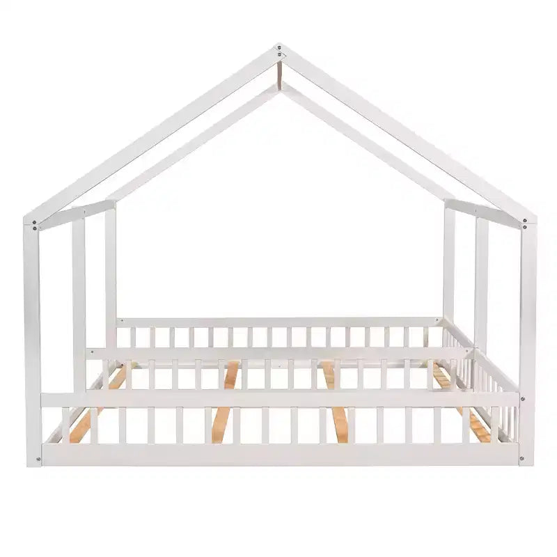 Whisen Morden Design Twin Size Wooden House Platform Beds with 2 Shared Beds