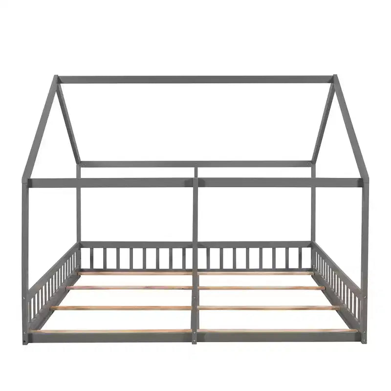 Whisen Morden Design Twin Size Wooden House Platform Beds with 2 Shared Beds