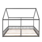 Whisen Morden Design Twin Size Wooden House Platform Beds with 2 Shared Beds