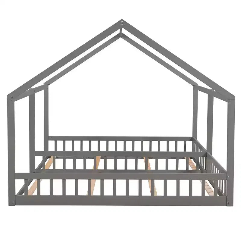 Whisen Morden Design Twin Size Wooden House Platform Beds with 2 Shared Beds