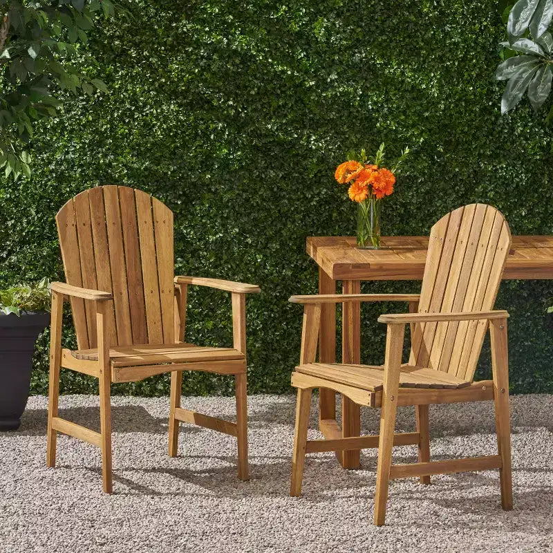 Christopher Knight Home Malibu Sedie da Pranzo Adirondack da Esterni in Legno di Acacia (Set da 2)