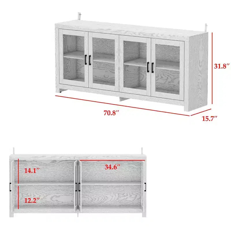Famapy Sofisticato Mobile Accent Bianco Mobile Contenitore: Elegante Soluzione di Archiviazione con Ricche Venature del Legno
