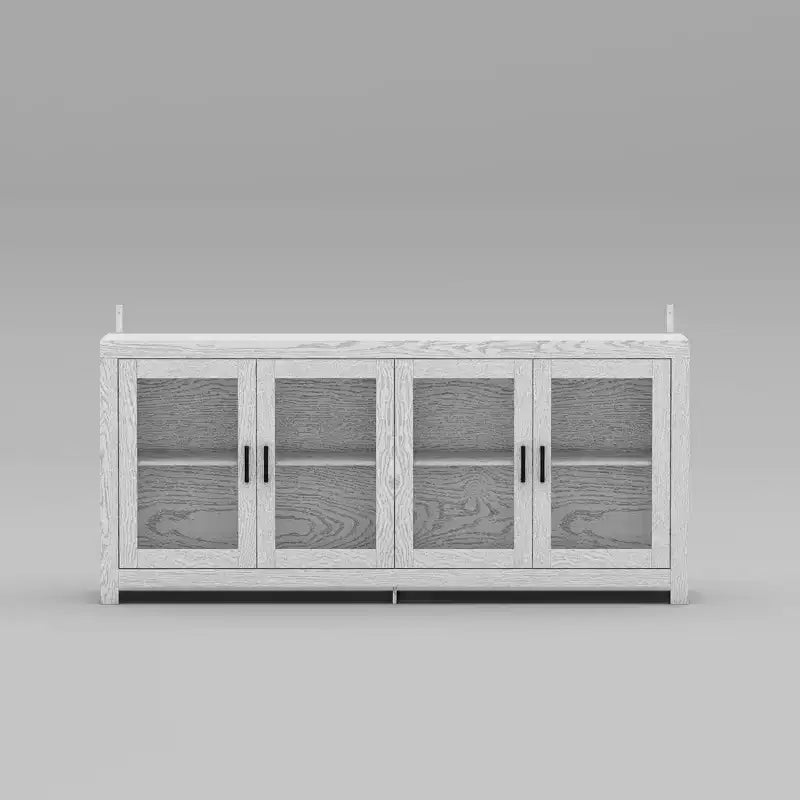 Famapy Sofisticato Mobile Accent Bianco Mobile Contenitore: Elegante Soluzione di Archiviazione con Ricche Venature del Legno