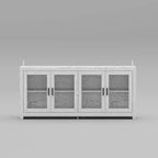 Famapy Sofisticato Mobile Accent Bianco Mobile Contenitore: Elegante Soluzione di Archiviazione con Ricche Venature del Legno