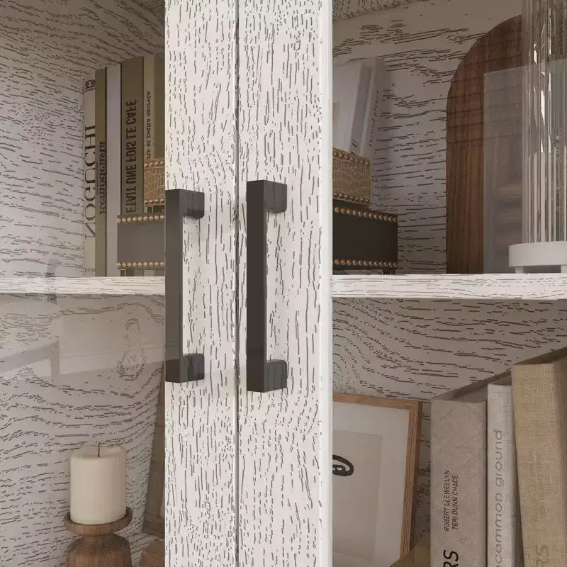 Famapy Sofisticato Mobile Accent Bianco Mobile Contenitore: Elegante Soluzione di Archiviazione con Ricche Venature del Legno