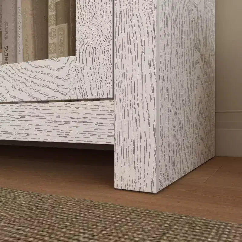 Famapy Sofisticato Mobile Accent Bianco Mobile Contenitore: Elegante Soluzione di Archiviazione con Ricche Venature del Legno