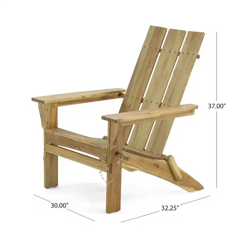 GDFStudio Gurekam Outdoor Acacia Wood Folding High Back Adirondack Chair