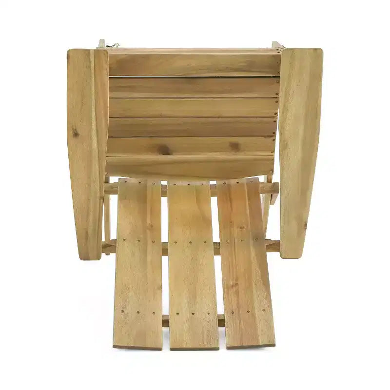 GDFStudio Gurekam Outdoor Acacia Wood Folding High Back Adirondack Chair