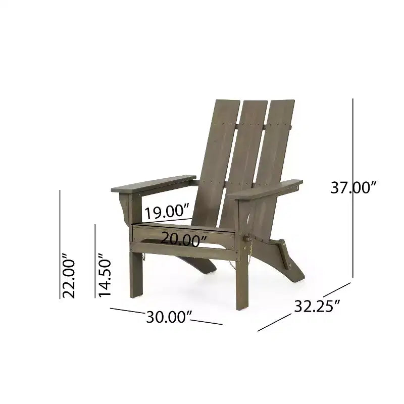 GDFStudio Gurekam Outdoor Acacia Wood Folding High Back Adirondack Chair (Set of 2)