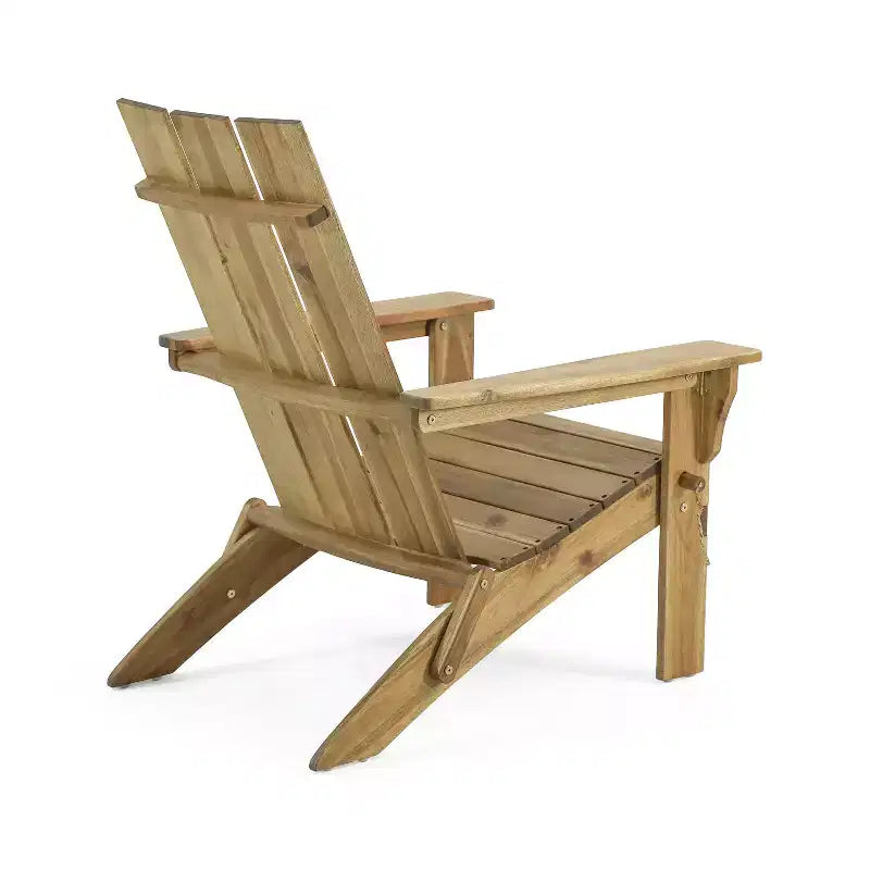 GDFStudio Gurekam Outdoor Acacia Wood Folding High Back Adirondack Chair (Set of 2)