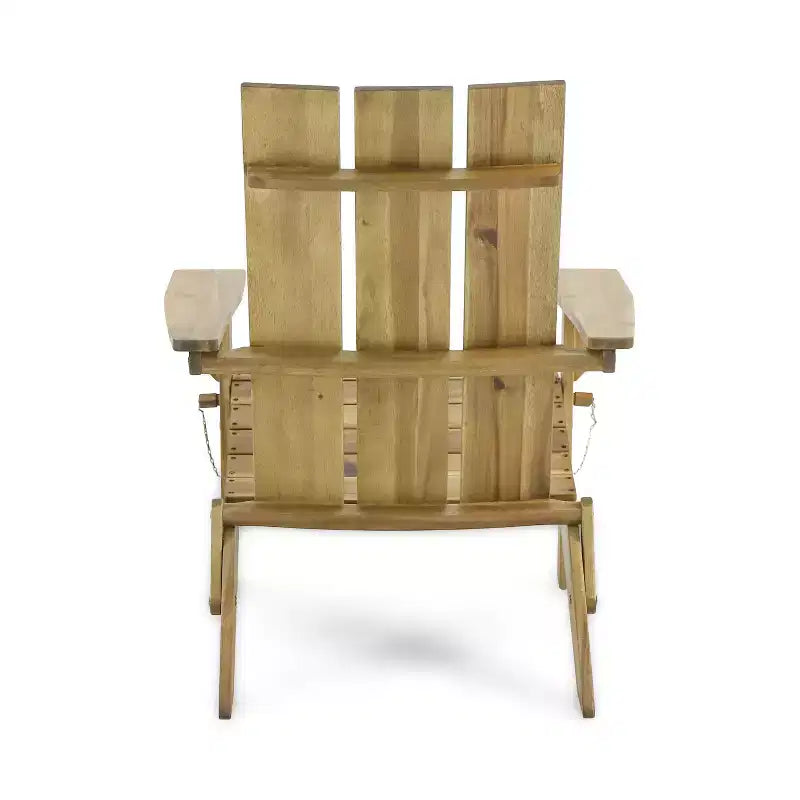 GDFStudio Gurekam Outdoor Acacia Wood Folding High Back Adirondack Chair (Set of 2)