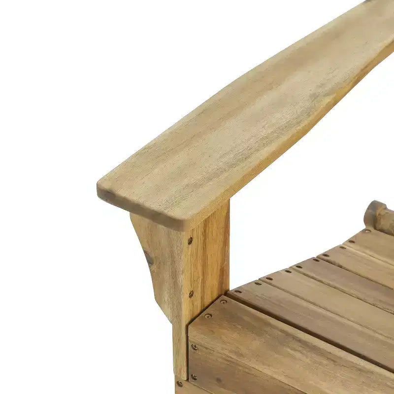 GDFStudio Gurekam Outdoor Acacia Wood Folding High Back Adirondack Chair (Set of 2)