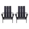 GDFStudio Gurekam Outdoor Acacia Wood Folding High Back Adirondack Chair (Set of 2)