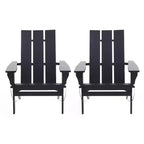 GDFStudio Gurekam Outdoor Acacia Wood Folding High Back Adirondack Chair (Set of 2)