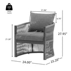 Christopher Knight Home Cassie Outdoor Aluminum Club Chair with Rope Accents (Set of 2)