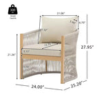 Christopher Knight Home Cassie Outdoor Aluminum Club Chair with Rope Accents (Set of 2)