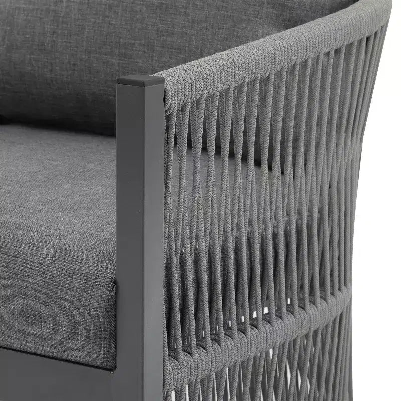 Christopher Knight Home Cassie Outdoor Aluminum Club Chair with Rope Accents (Set of 2)