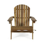 Christopher Knight Home Kandyce Sedia Adirondack Pieghevole da Esterno in Legno di Acacia con Portabicchieri