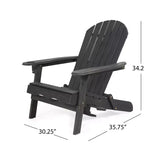 Christopher Knight Home Kandyce Sedia Adirondack Pieghevole da Esterno in Legno di Acacia con Portabicchieri