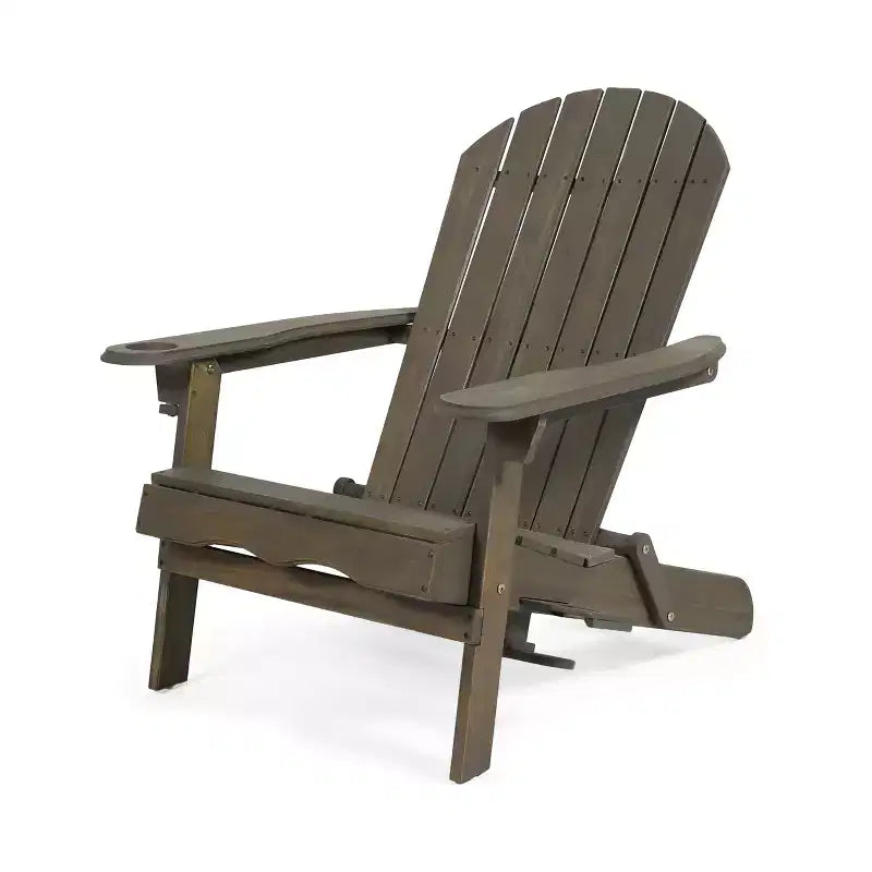 Christopher Knight Home Kandyce Sedia Adirondack Pieghevole da Esterno in Legno di Acacia con Portabicchieri