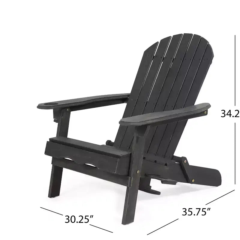 Christopher Knight Home Kandyce Sedia pieghevole Adirondack da esterno in legno di acacia con portabicchieri (set da 2)