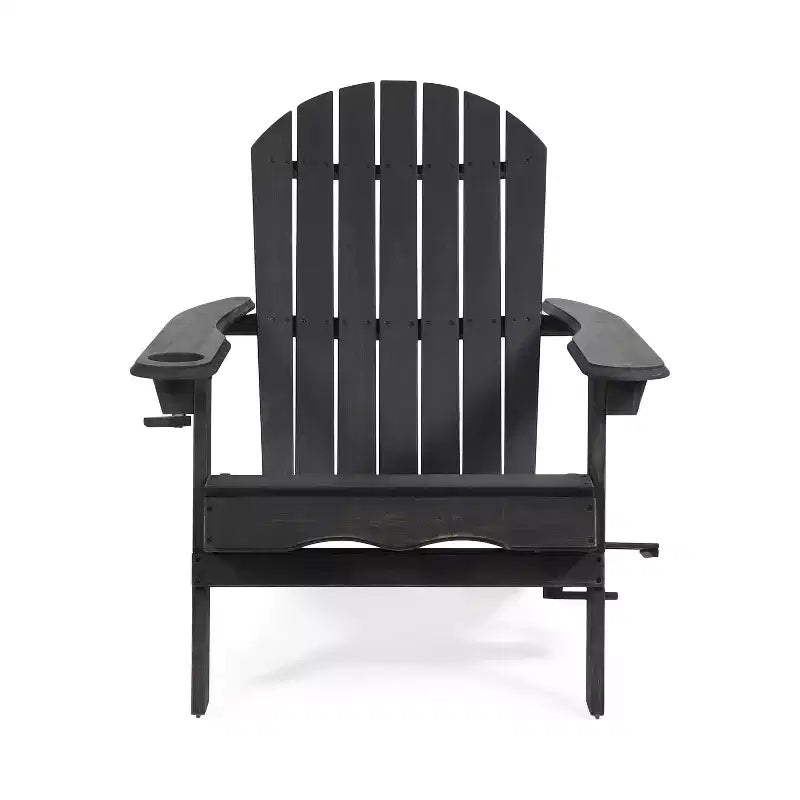 Christopher Knight Home Kandyce Sedia pieghevole Adirondack da esterno in legno di acacia con portabicchieri (set da 2)