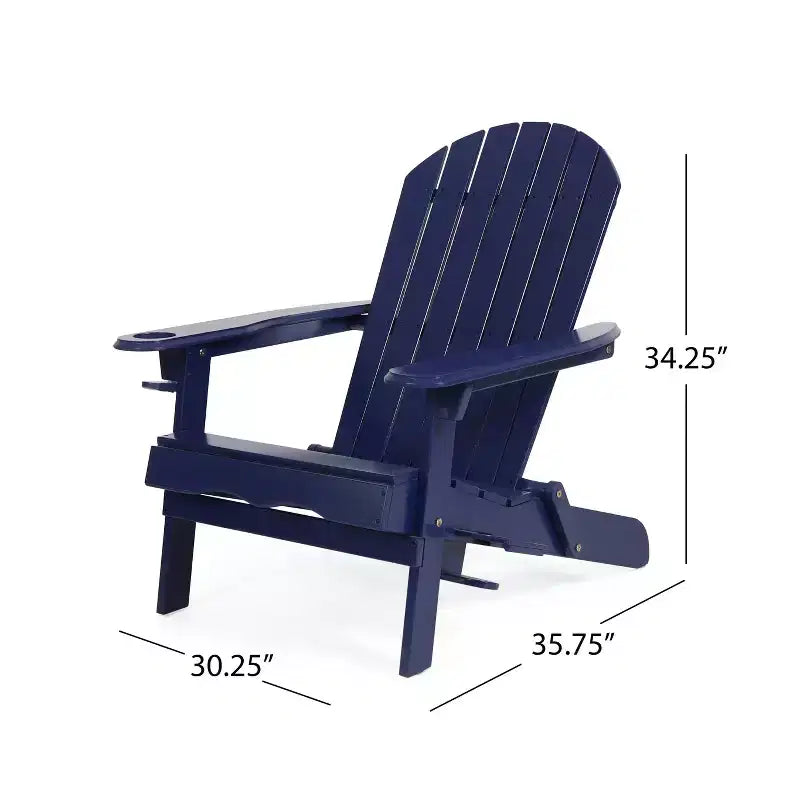 Christopher Knight Home Kandyce Sedia pieghevole Adirondack da esterno in legno di acacia con portabicchieri (set da 2)