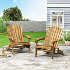Christopher Knight Home Kandyce Sedia pieghevole Adirondack da esterno in legno di acacia con portabicchieri (set da 2)
