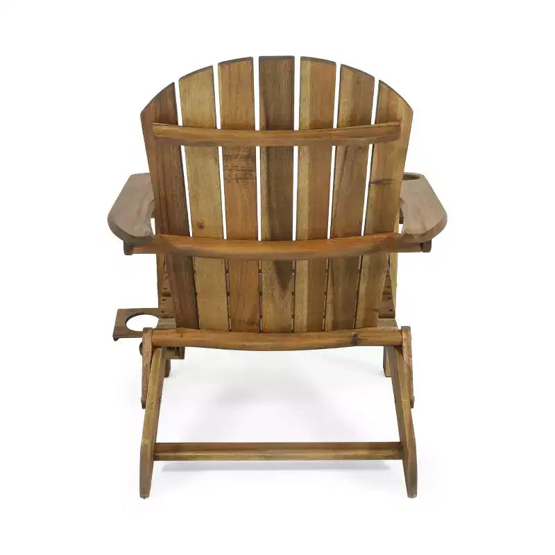 Christopher Knight Home Kandyce Sedia pieghevole Adirondack da esterno in legno di acacia con portabicchieri (set da 2)