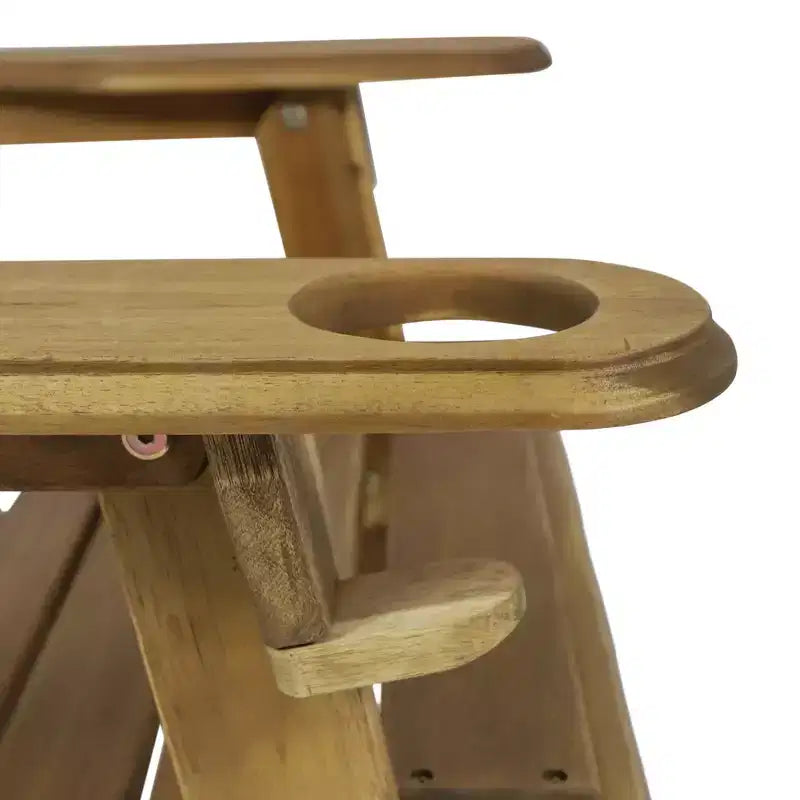 Christopher Knight Home Kandyce Sedia pieghevole Adirondack da esterno in legno di acacia con portabicchieri (set da 2)