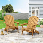 Christopher Knight Home Kandyce Sedia pieghevole Adirondack da esterno in legno di acacia con portabicchieri (set da 2)